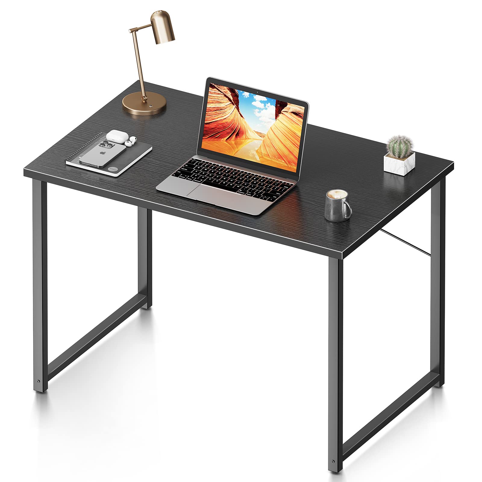 32 Inch Modern Simple Computer Desk for Home Office & Study - Black Writing Desk for Students & Professionals | Perfect for Small Spaces & Remote Work