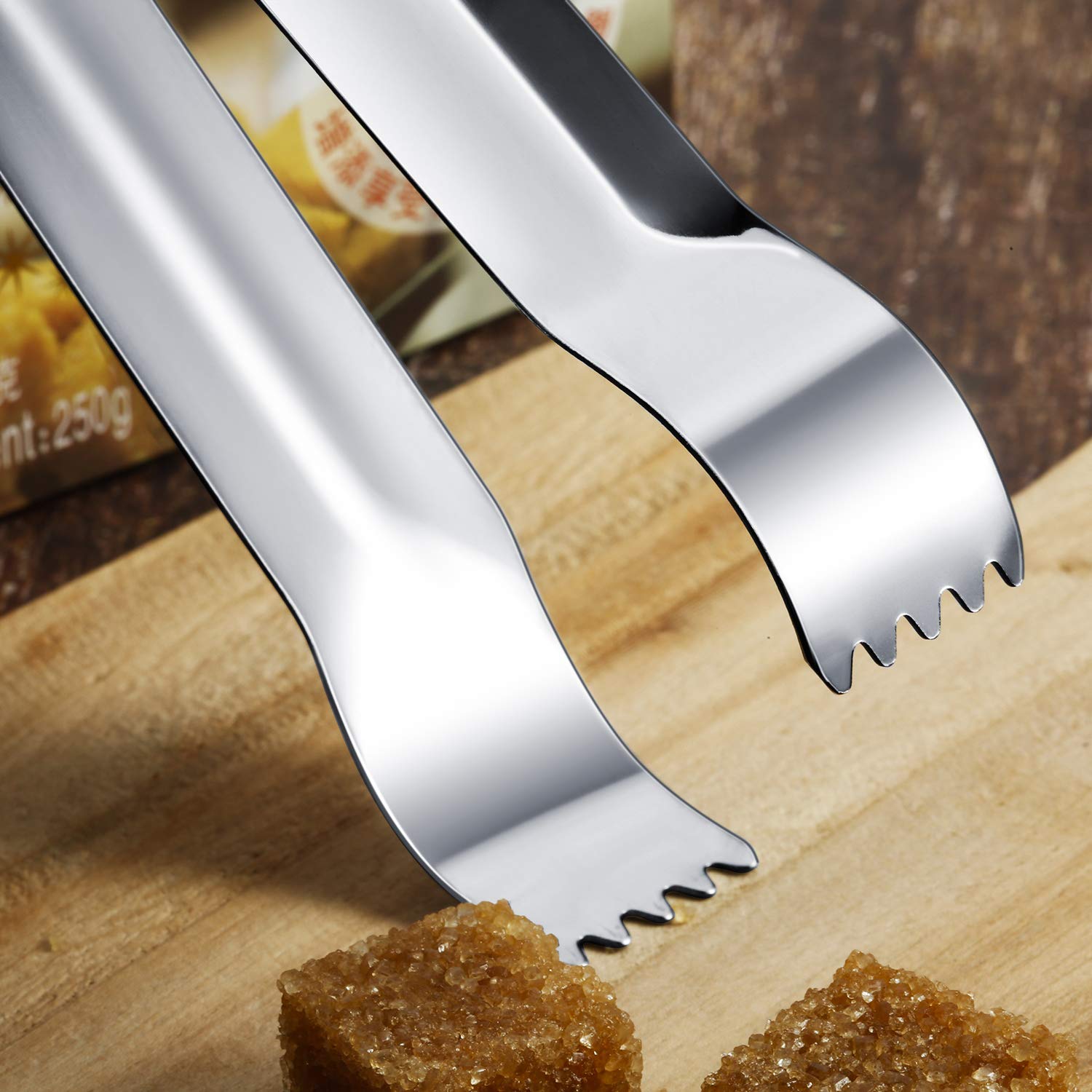 12-Piece Stainless Steel Sugar Ice Tongs - Mini Serving Tongs for Appetizers, Tea Parties, Coffee Bars & Kitchen Use (Silver Curved Tip) - Perfect for Cocktails, Desserts, and Small Food Serving