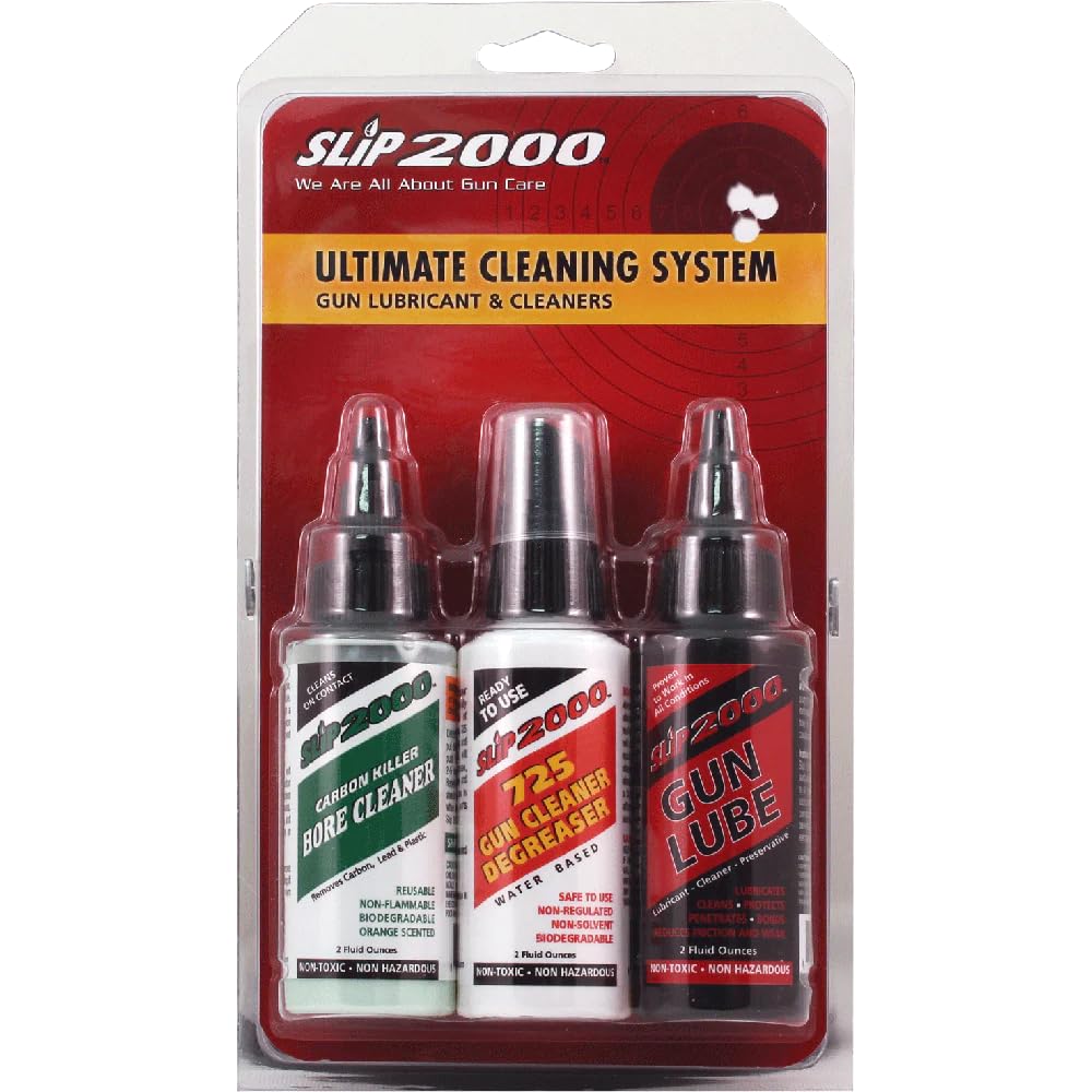 SLIP 2000 Ultimate Gun Cleaning Kit - Includes Gun Lube, 725 Gun Cleaner & Carbon Killer Bore Cleaner - Combo Pack for Firearm Maintenance & Protection | Perfect for Hunting, Shooting Range & Gun Enthusiasts