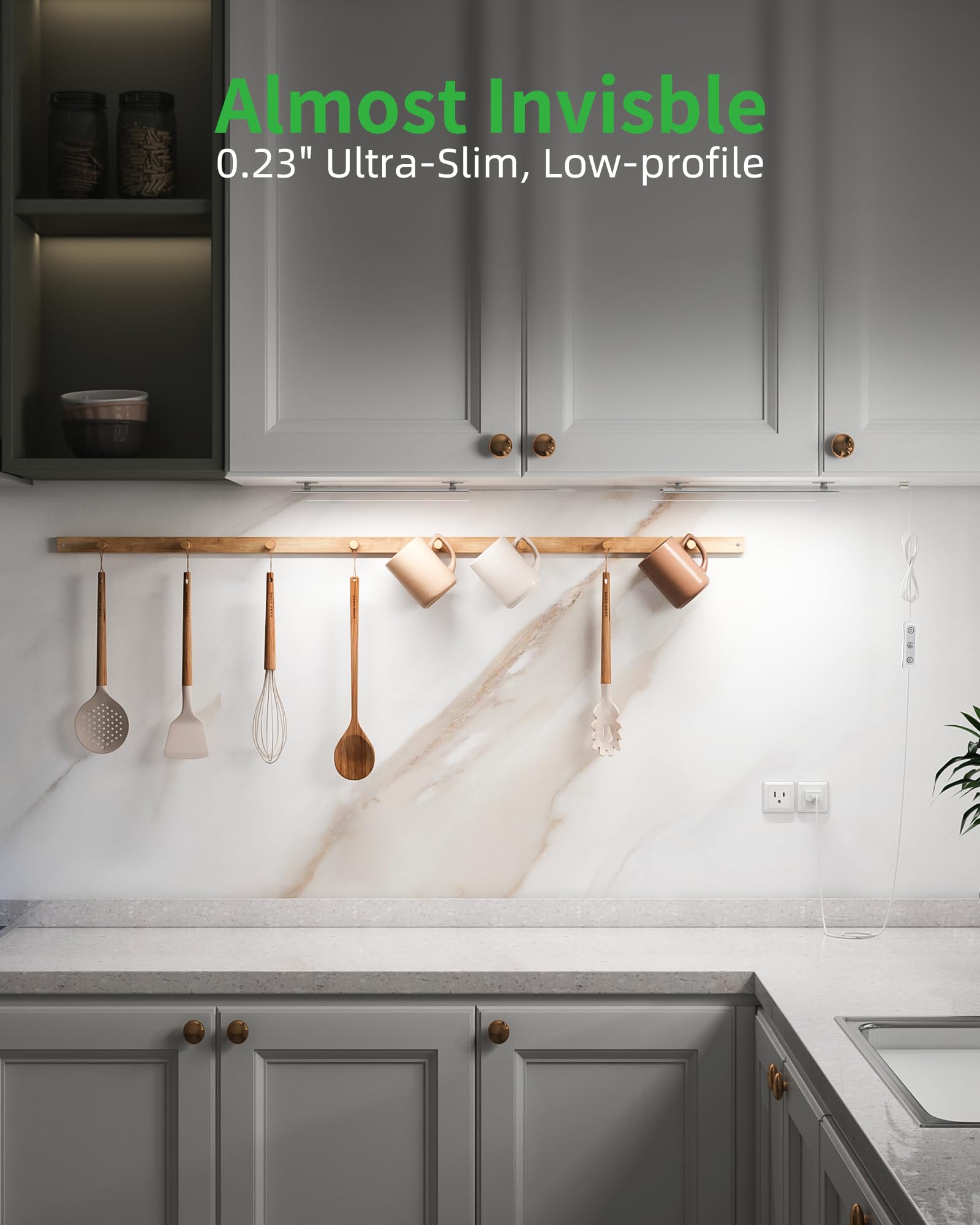 Under Cabinet Lighting Plug-in - Dimmable 12 Inch LED Light Strips (3 Pack) 4500K Daylight White, USB Powered Linkable Light Bars for Kitchen Counter, Desk, Sink & Workbench - Perfect for Task Lighting & Home Decor
