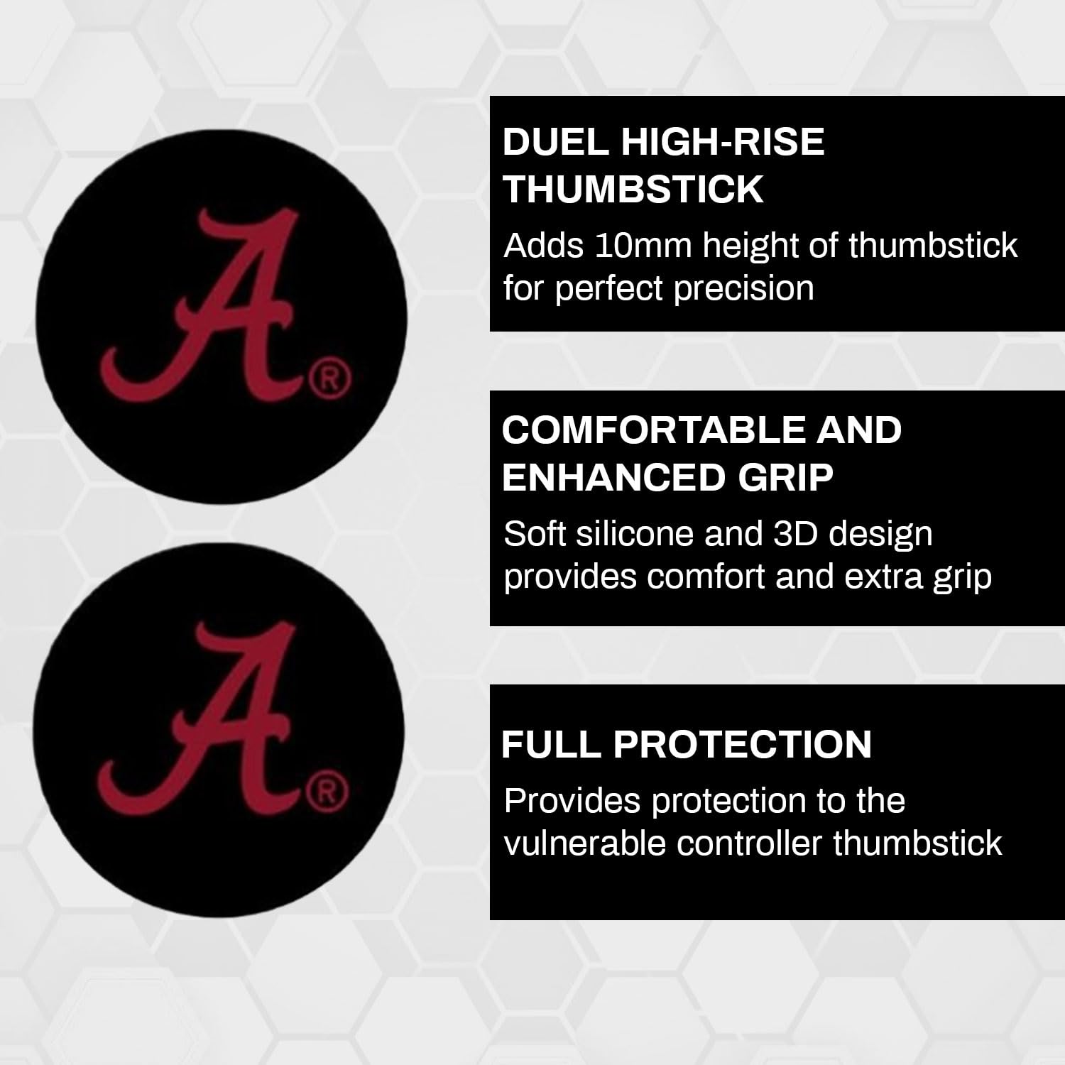 Premium Silicone PS5 Thumbstick Grips - Compatible with Xbox & PlayStation 5 Controllers - Durable Gaming Accessories for Enhanced Grip & Protection - Easy Installation (Alabama A - Night, 1 Pair) - Perfect for Long Gaming Sessions & Competitive Play