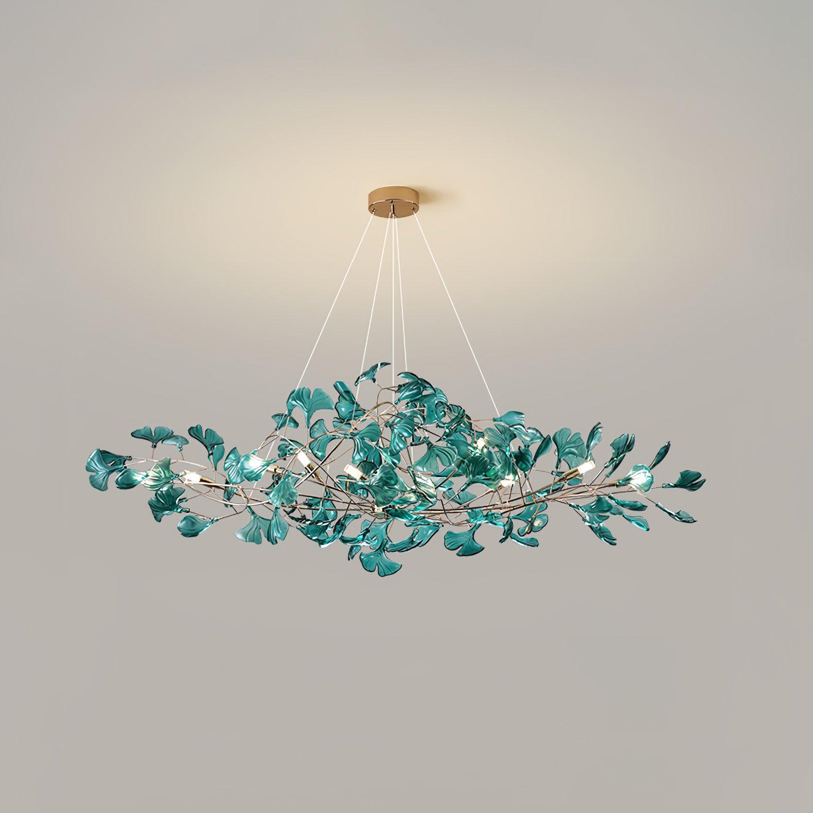 Modern Acrylic Ginkgo Leaf Chandelier - Elegant LED Ceiling Light Fixture for Dining Room, Living Room & Bedroom Decor