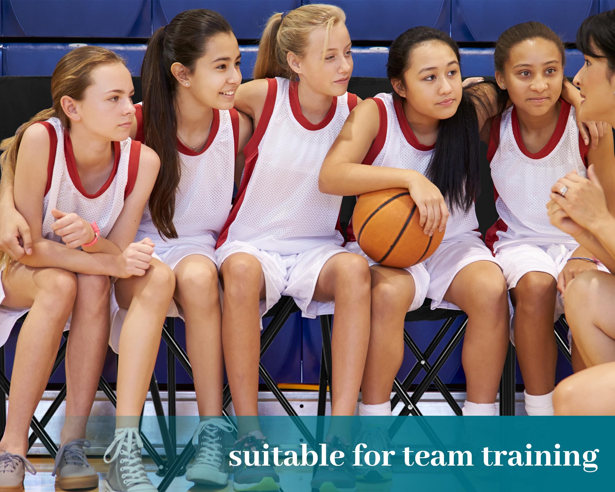Kigley 6-Seat Folding Soccer Bench Chair - Portable Team Sports Sideline Bench for Football, Camping, Travel & Outdoor Events - Includes Storage Bag - Perfect for Sideline Seating, Sports Games & Picnics