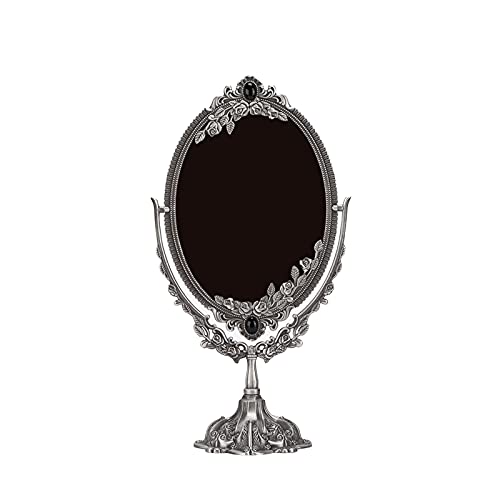Antique Vintage Hand Mirror - Zinc Alloy Makeup Mirror with Sturdy Design, Perfect Gift for Home, Bathroom & Vanity Table (Great for Applying Makeup, Styling Hair & Home Decor)