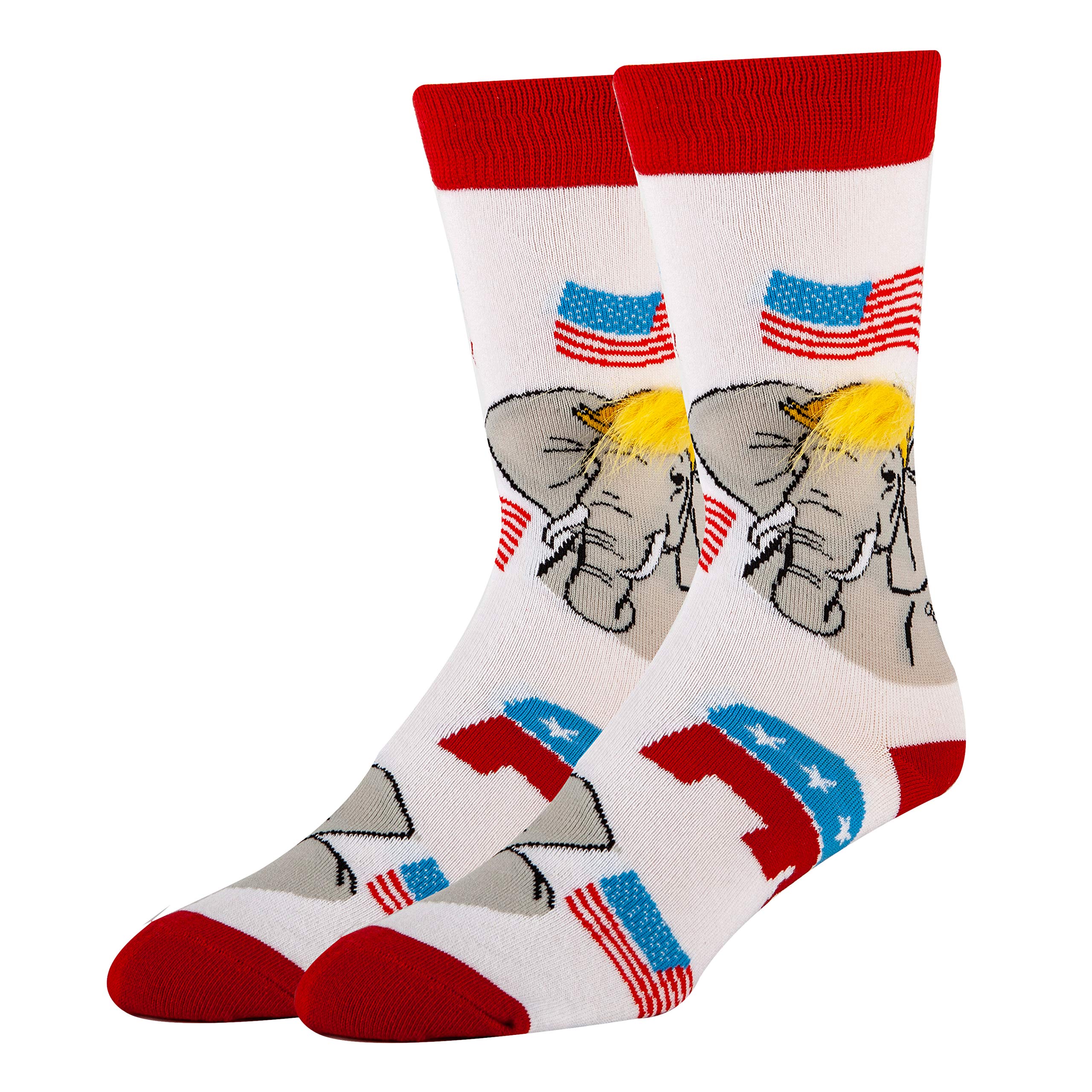 Funny Political-Themed Crew Socks for Women - Novelty Crazy Dress Socks Gift Idea (Fits Women's Shoe Size 5-10) - Perfect for Office, Parties & Political Events