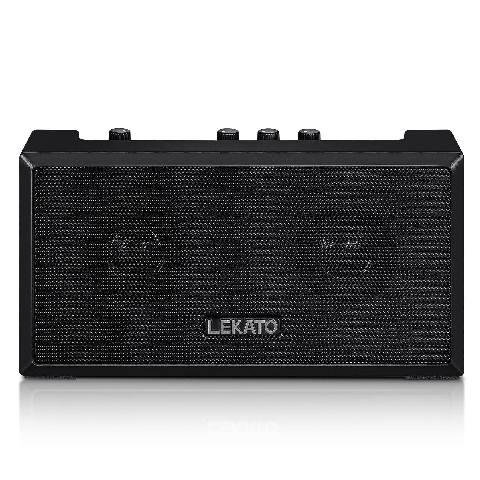 LEKATO 5W Mini Electric Guitar Amplifier with Clean & Overdrive Effects - Portable Bluetooth Bass Amp for Daily Practice, Home & Studio Use - Black