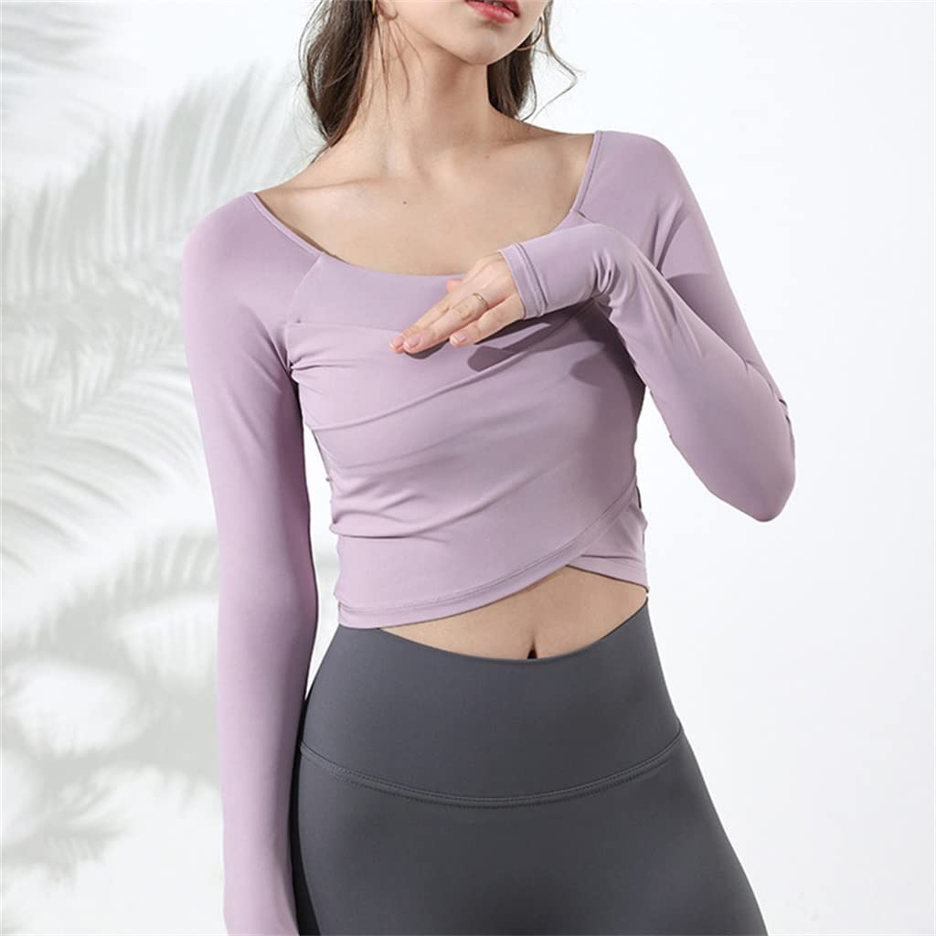 Women's Long Sleeve Fitness T-Shirt - Breathable Yoga Top & Gym Bra with Push Up Support for Running, Workouts & Sports | Full Sleeve Activewear (Color: A, Size: M) | Perfect for Yoga, Gym Training & Outdoor Activities
