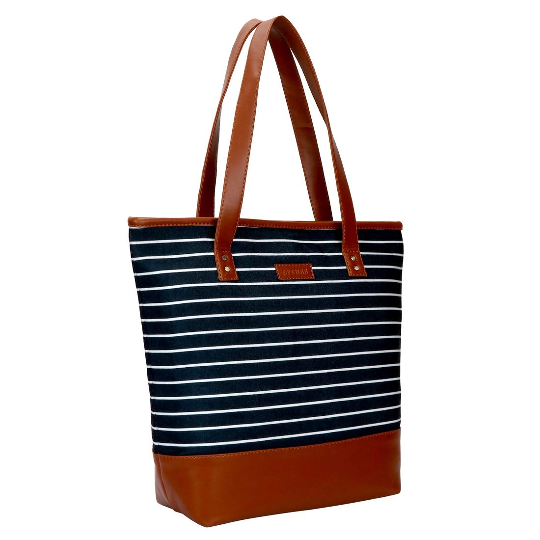 Lychee Print Women's Canvas Tote Bag - Blue Eco-Friendly Shoulder Bag for Shopping, Beach & Daily Use