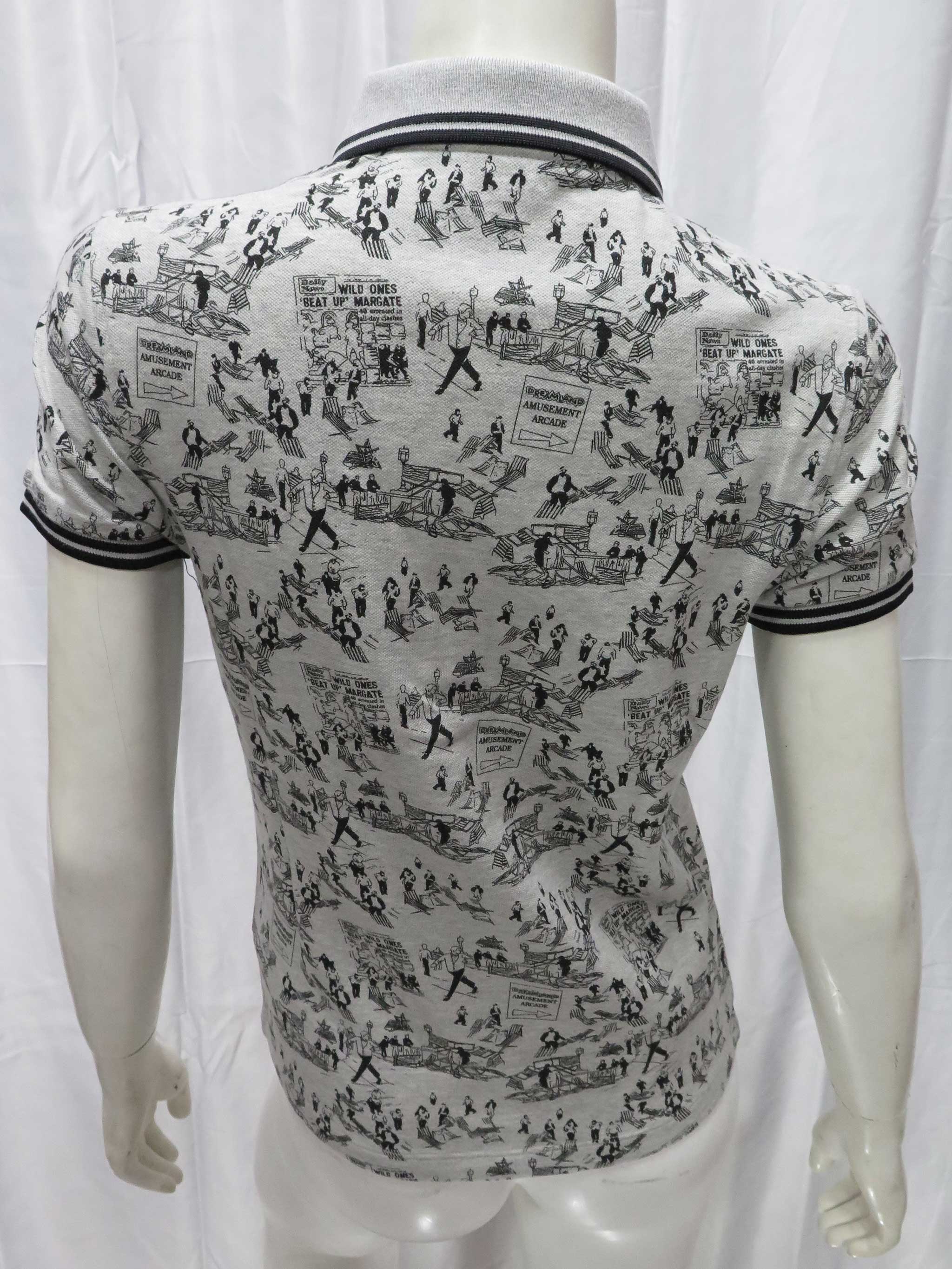 Women's Whitsun Weekend Print Shirt in Marble Grey - Casual Summer Blouse for Beach Outings, Picnics & Vacation Wear
