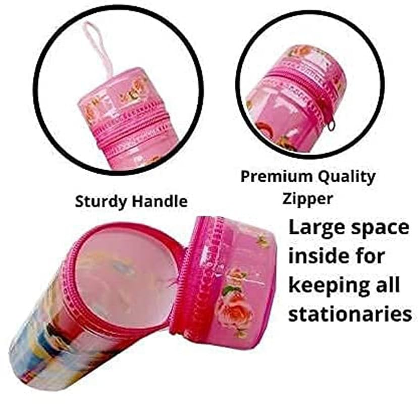 100LUCK Cartoon Pencil-Shaped Zipper Pouch - Cute Kids Pencil Case for School Supplies, Boys & Girls Stationery Organizer - Perfect for Classroom, Birthday Gifts & Party Favors (1 Pack)