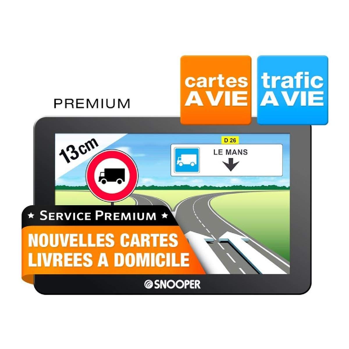Snooper PL 5400 GPS Navigation System for Europe - 16:9 Fixed Screen for Accurate Directions | Perfect for Road Trips, Trucking & RV Travel