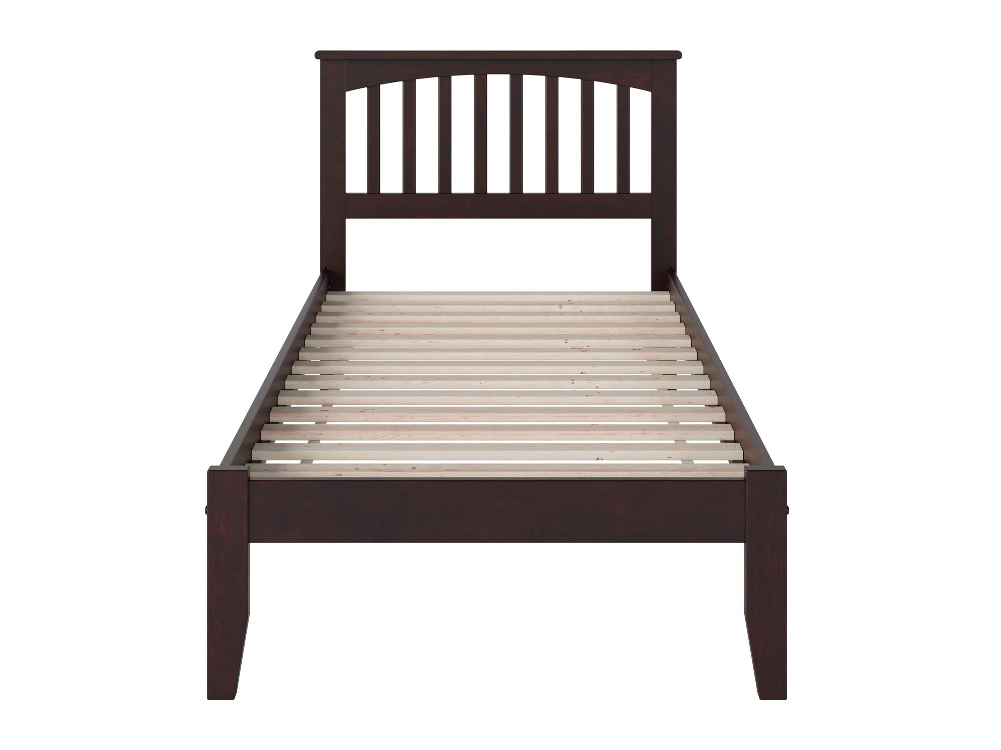 AFI Mission Twin Platform Bed Frame with USB Charging Ports - Espresso Finish, Sturdy Wooden Bed for Kids & Teens, Perfect for Small Bedrooms & Dorm Rooms