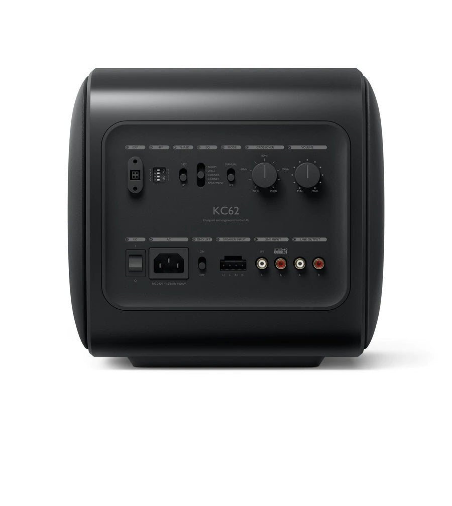 KEF KC62 Subwoofer - Premium Compact Subwoofer for Home Theater & Music | Deep Bass for Movies, Gaming & Audiophile Listening