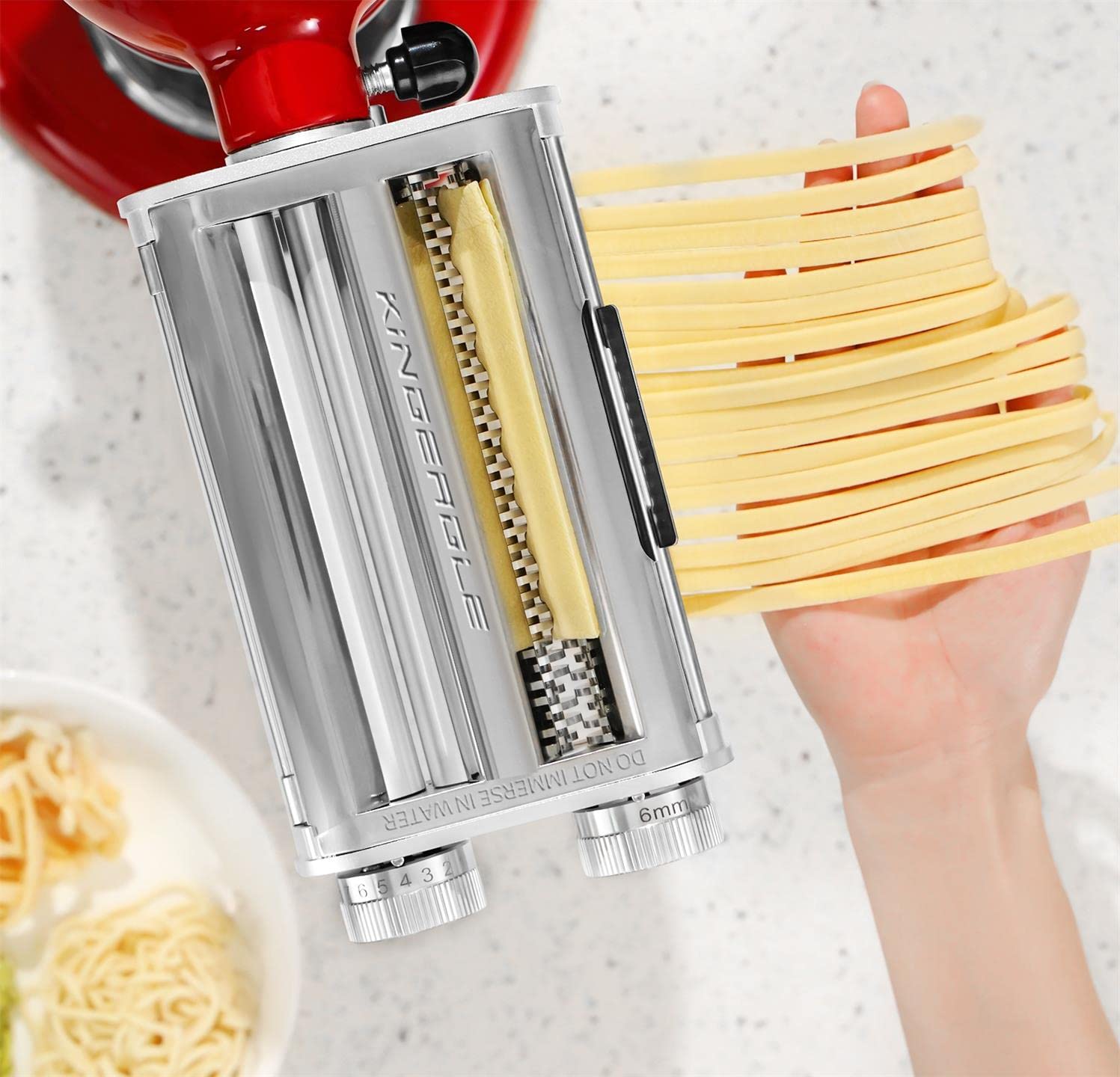 KitchenAid Pasta Roller & Cutter Attachment Set - 3-in-1 Dough Sheet Roller with Spaghetti & Fettuccine Cutters for Stand Mixers | Perfect for Homemade Pasta, Italian Cuisine & Family Cooking