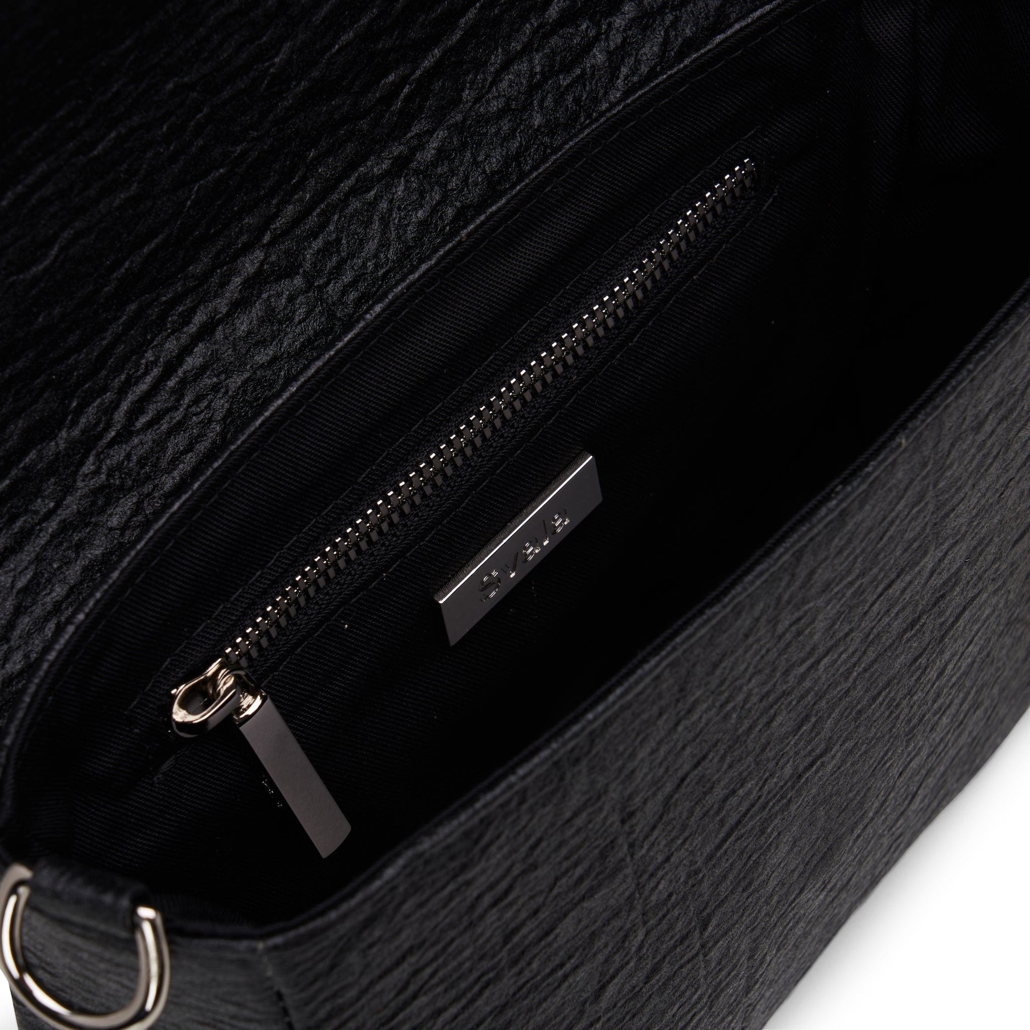 Vegan Leather Shoulder & Crossbody Bag - Tashi Pinatex® | Metallic Black | Stylish & Ethical Handbag for Women | Perfect for Work, Travel & Everyday Use