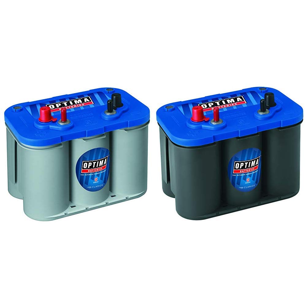 Optima Batteries 8016-103 D34M BlueTop Marine Battery - Dual Purpose Starting & Deep Cycle + 8006-006 34M BlueTop Starting Battery for Boats, RVs & Off-Grid Power - High Performance & Maintenance-Free