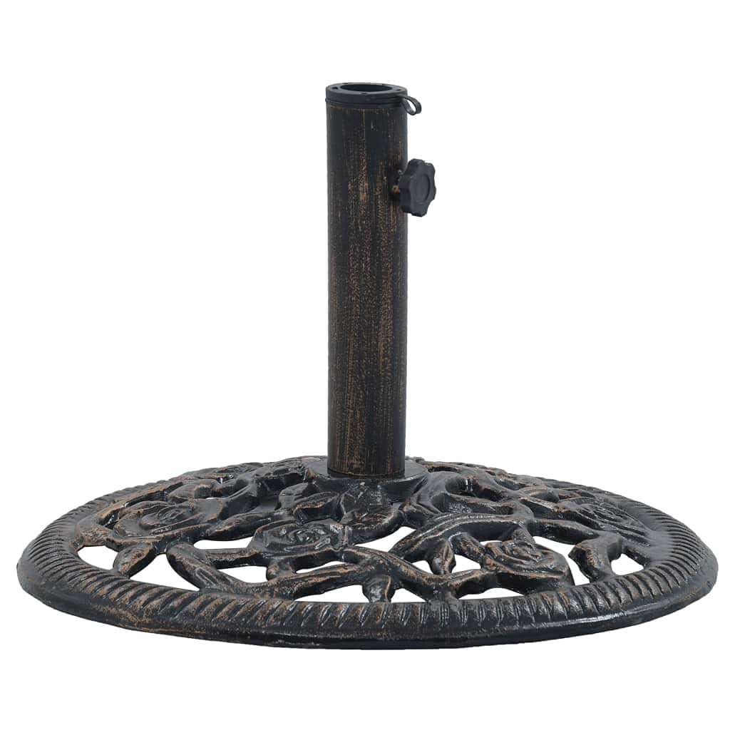 Heavy Duty Bronze Cast Iron Umbrella Base Stand - 26.5 lbs, 18.9