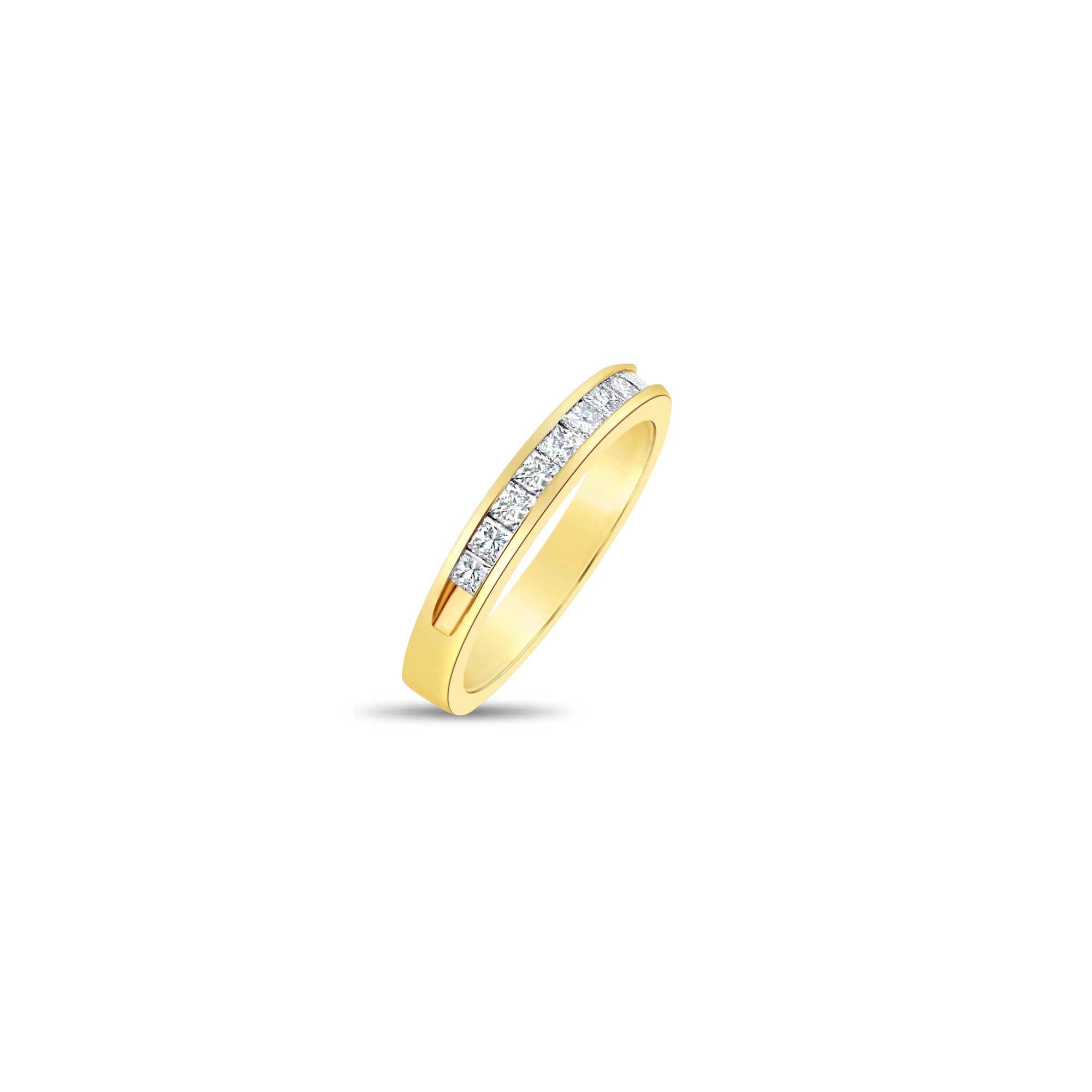 Princess Cut Channel Diamond Wedding Band for Women - 14K White Gold Bridal Ring - Elegant Stackable Band for Engagement, Anniversary & Special Occasions