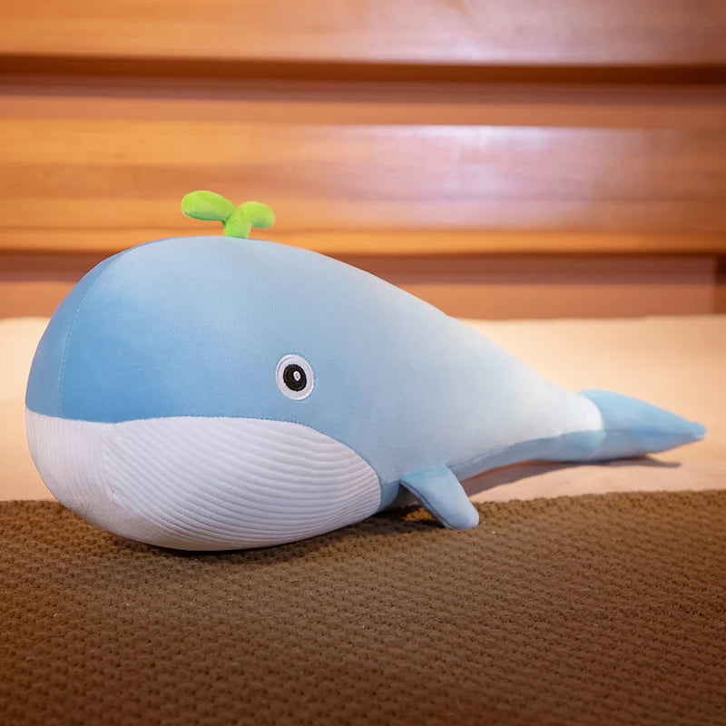 60/120cm Adorable Blue Whale Plush Toy - Soft Stuffed Animal Shark Doll for Kids, Cute Ocean Themed Gift for Girls & Boys | Perfect for Bedroom Decor, Birthday Presents and Christmas Gifts