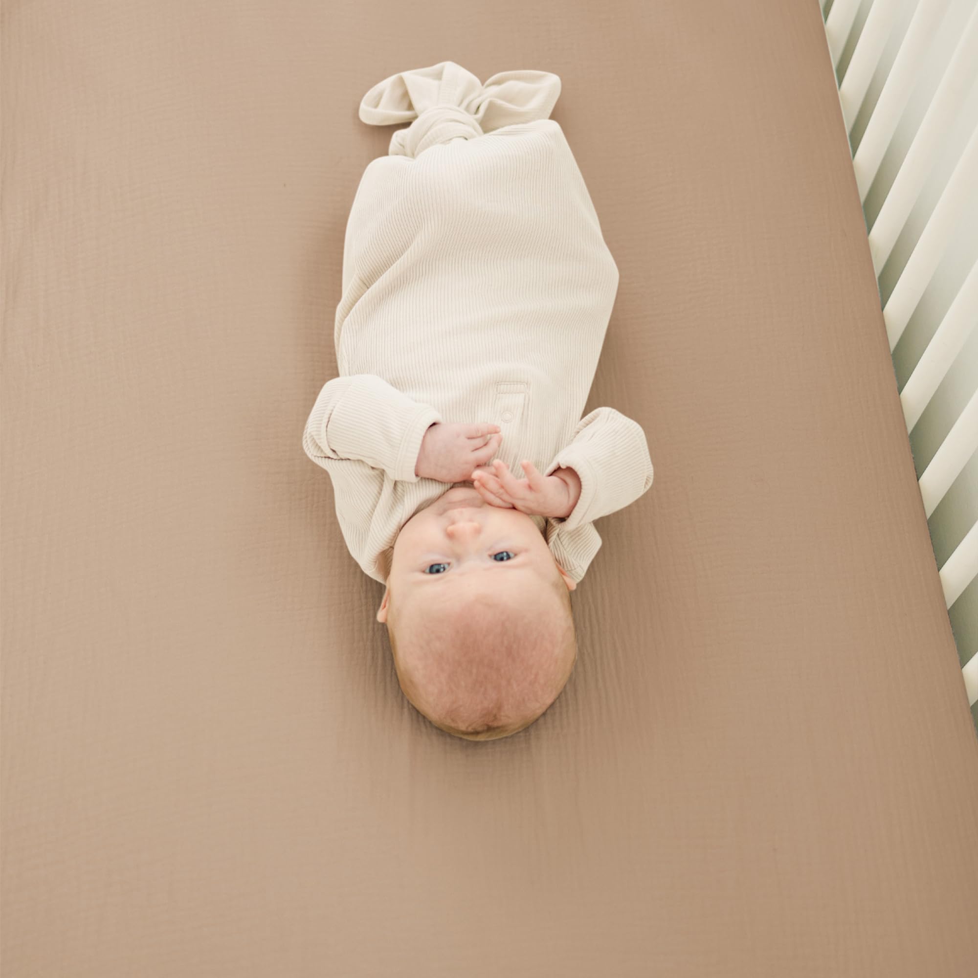 Soft Cotton Muslin Crib Sheets for Boys & Girls - 2 Pack Neutral Baby Bedding Set (52