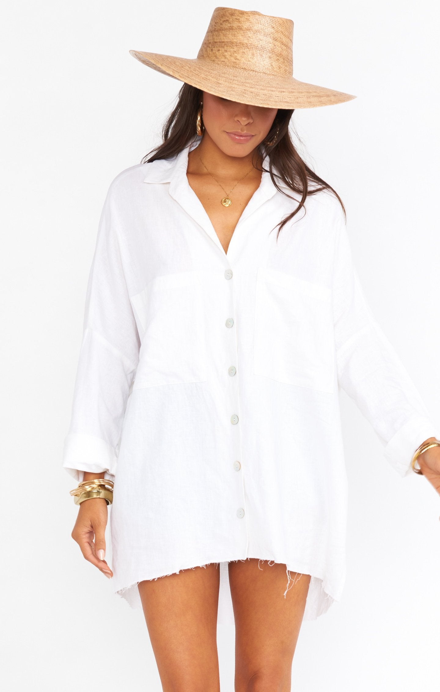 John's Classic White Linen Button Down Shirt for Men - Breathable Summer Office & Casual Wear