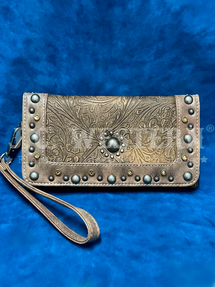 Nocona Women's Ophelia Clutch Wallet - Genuine Leather Brown Crossbody Purse for Everyday Use, Date Nights & Special Occasions