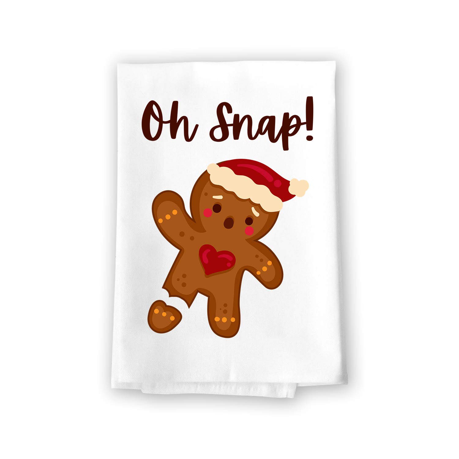 Premium 27x27 Inch Cotton Flour Sack Towel - Funny Christmas Kitchen Towel with Gingerbread Man Design - Absorbent & Durable for Holiday Decor, Baking, and Gift Giving - Honey Dew Gifts Collection