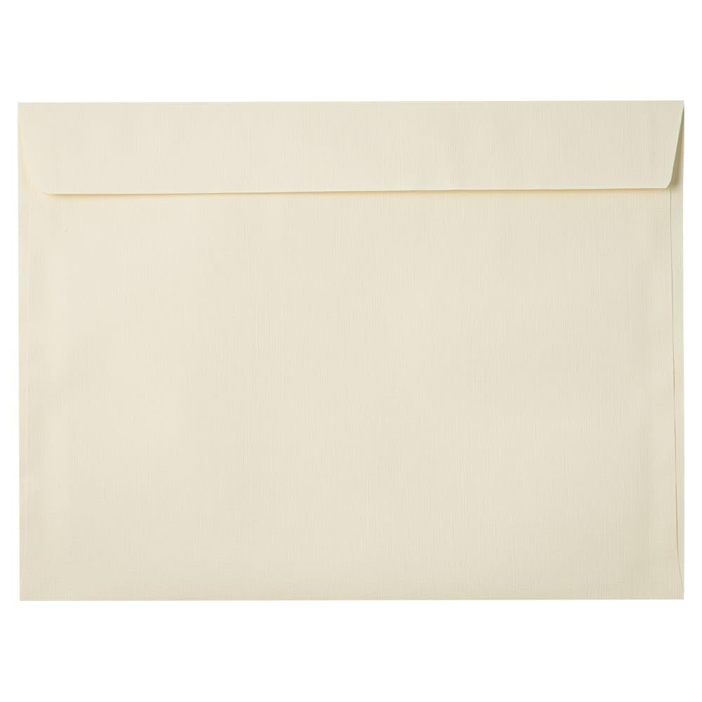 Premium LUXPaper 9 x 12 Booklet Envelopes - Natural Linen Texture, 80lb Text Weight (Pack of 250) | Perfect for Wedding Invitations, Business Mailers & Stationery Packaging