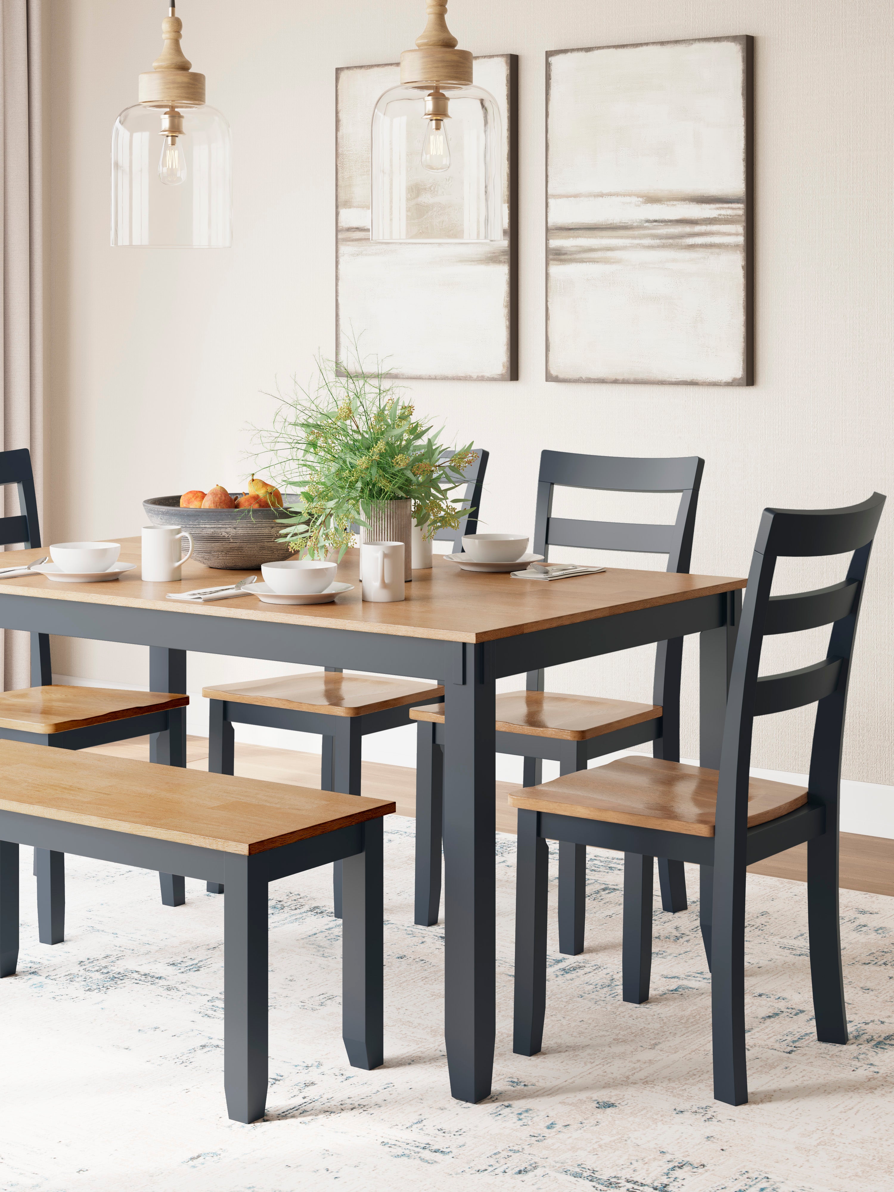 Georgina 6-Piece Dining Set - Modern Kitchen Table & Chairs for Small Spaces | Perfect for Breakfast Nook, Apartment Dining, and Family Meals