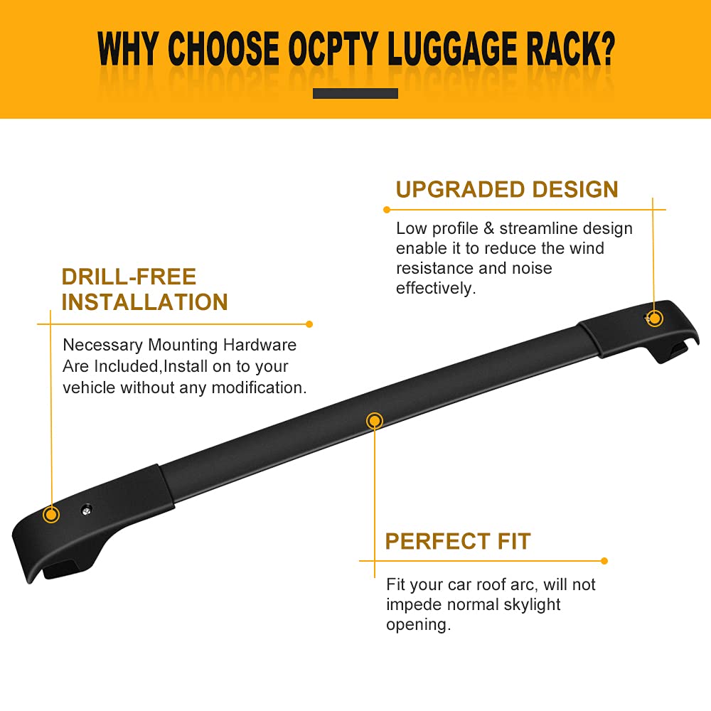OCPTY Universal Roof Rack Cross Bars for Jeep Cherokee 2014-2022 - Heavy Duty Rooftop Cargo Carrier for Luggage, Kayak, Canoe, Bike, Snowboard & Ski - Perfect for Road Trips, Camping & Outdoor Adventures