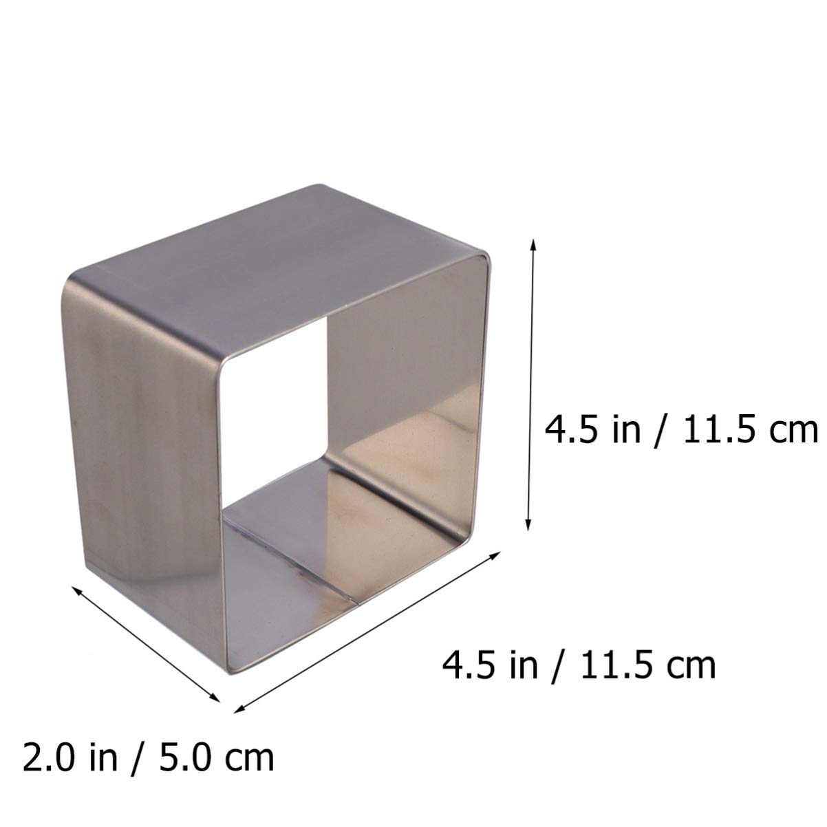 Yardwe 6 Inch Stainless Steel Square Cake Baking Ring Mold - Cookie, Mousse, Dessert Decor Tool (Silver) | Perfect for Wedding, Birthday, and Party Cake Decorating