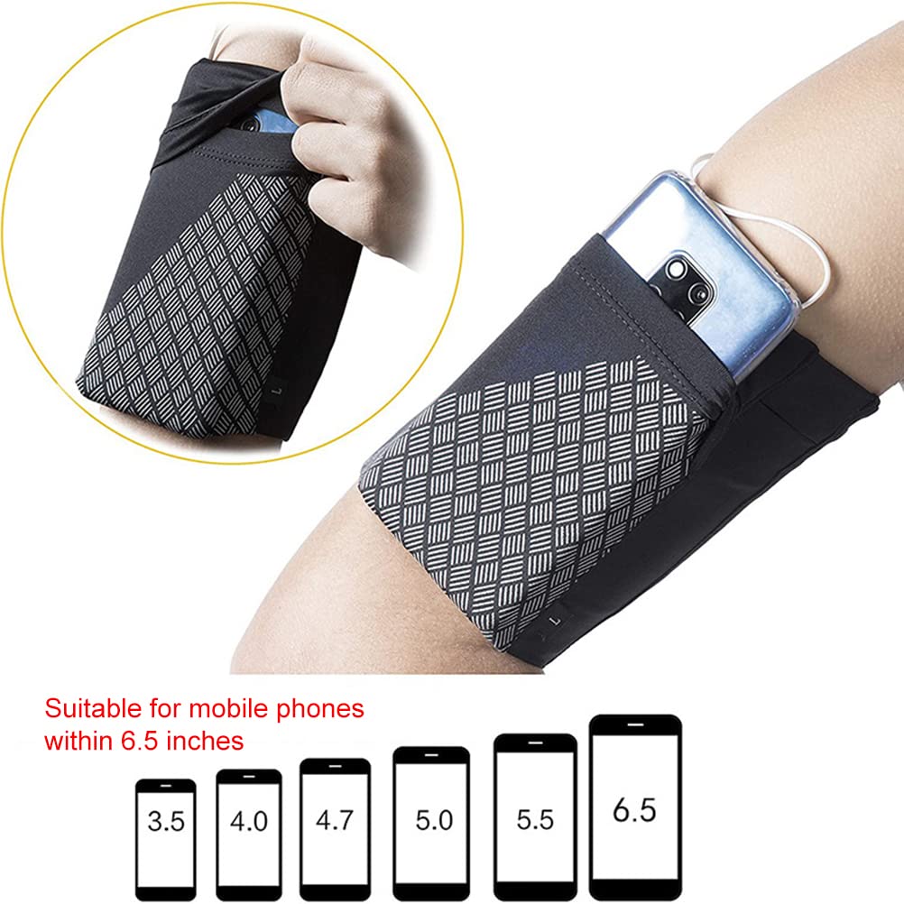 Running Armband for iPhone & Android Phones - Adjustable Elastic Phone Holder for Outdoor Exercise, Workout, Jogging, Hiking & Biking - Perfect for Gym, Sports & Fitness Activities