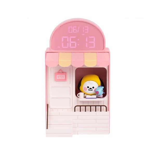 BT21 Chimmy Cafe LED Desk Clock - Cute Digital Alarm Clock with Night Light, Home & Office Decor for K-Pop Fans | Perfect for Bedroom, Study Room, and Gift Giving