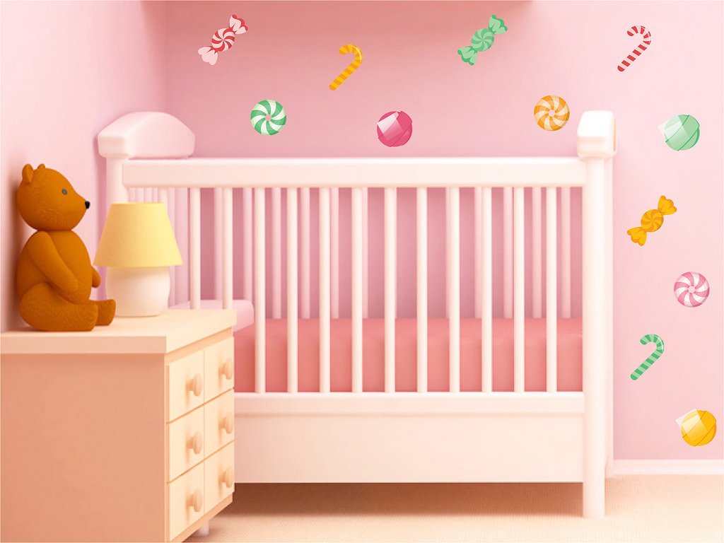 Picniva A1 5-Inch Candy Cane Nursery Wall Decals - Clear Vinyl Stickers for Baby Room Decor, Kids Bedroom Art, Holiday Themed Nursery Wall Stickers - Perfect for Christmas Decorations, Baby Showers & Children's Room Makeovers