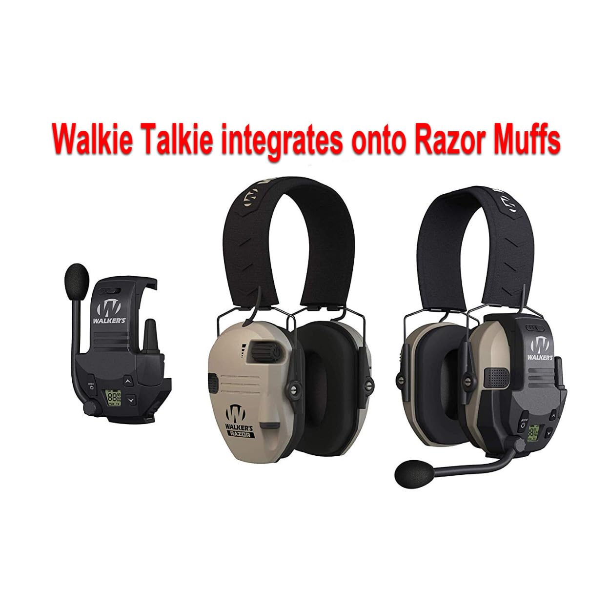 Walker's Razor Slim Electronic Shooting Earmuffs 2-Pack - Noise Cancelling Hearing Protection with Walkie Talkie Communication & OTG Safety Glasses - Perfect for Hunting, Shooting Range, Construction and Industrial Work