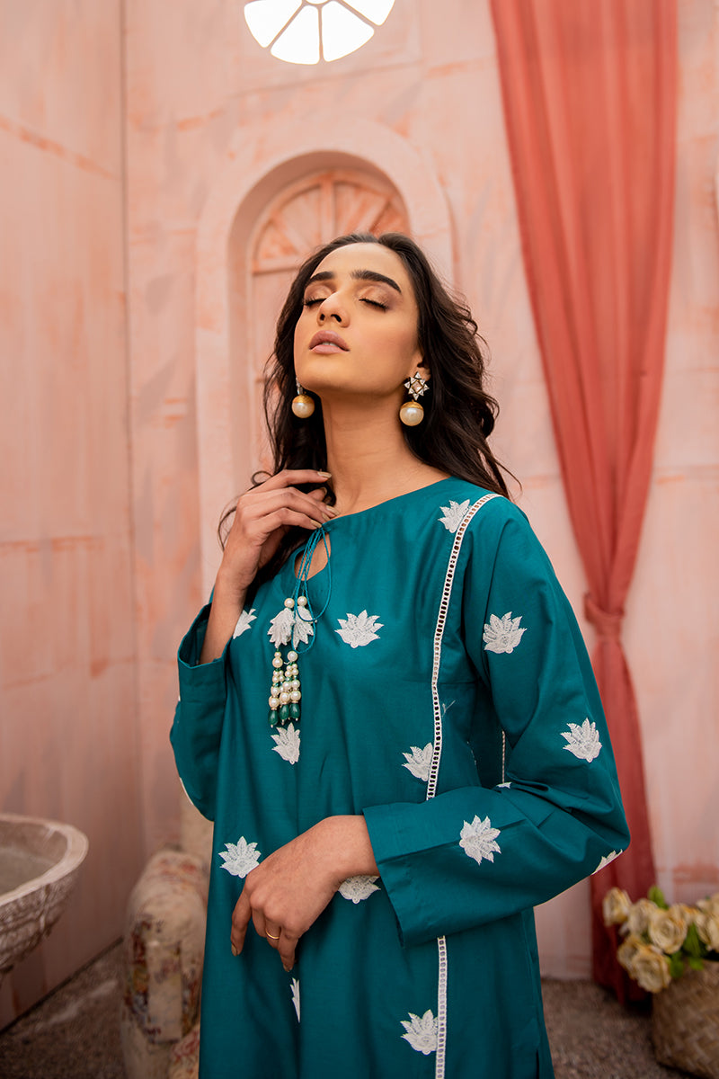 Jade Beryl Embroidered Shirt for Women | Elegant Floral Blouse | Perfect for Casual Outings & Office Wear