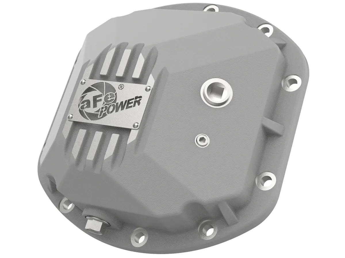 AFE Street Series Front Differential Cover (Raw w/Machined Fins) for Jeep Wrangler TJ & JK 1997-2018 (Dana 30) - Heavy Duty Off-Road Protection for Rock Crawling & Trail Adventures