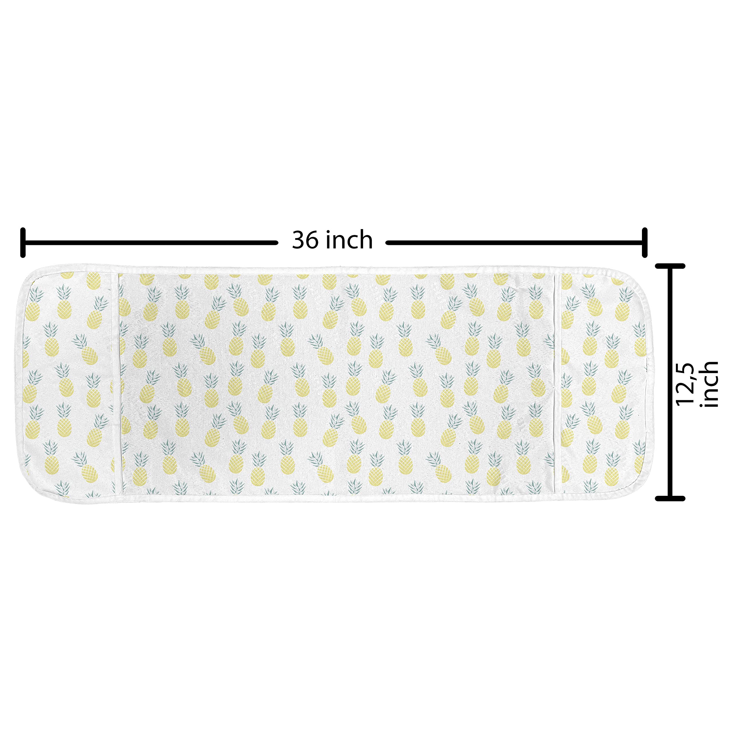 Ambesonne Exotic Pineapple Rhombus Pattern Microwave Cover | Water-Resistant Hawaiian Fruit Kitchen Organizer with Pockets | 36