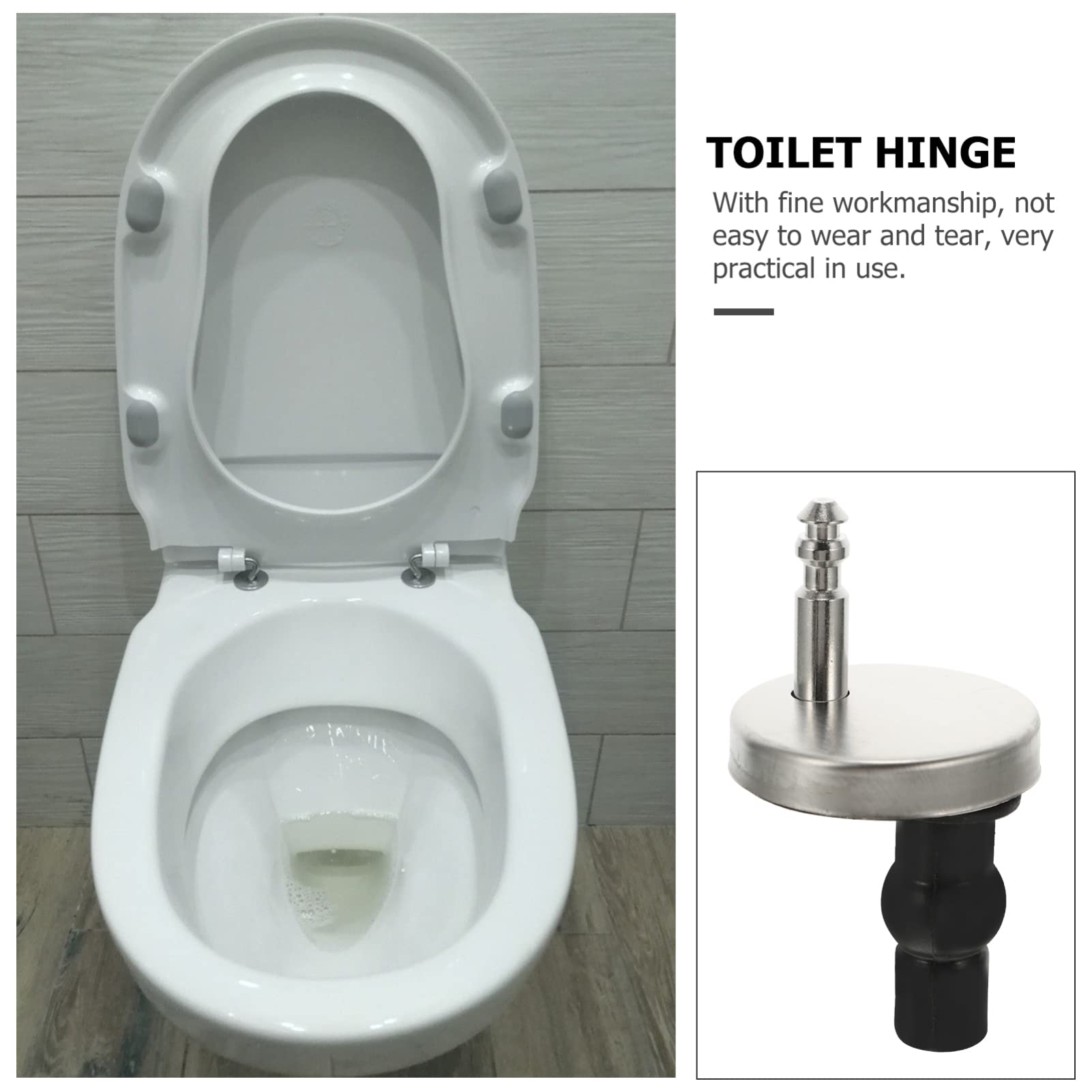 2-Pack Toilet Seat Hinge Replacement Kit with Screws, Nuts & Covers - Durable Bidet-Compatible Hardware for Secure Seat Installation - Perfect for Bathroom Renovation & DIY Toilet Repair