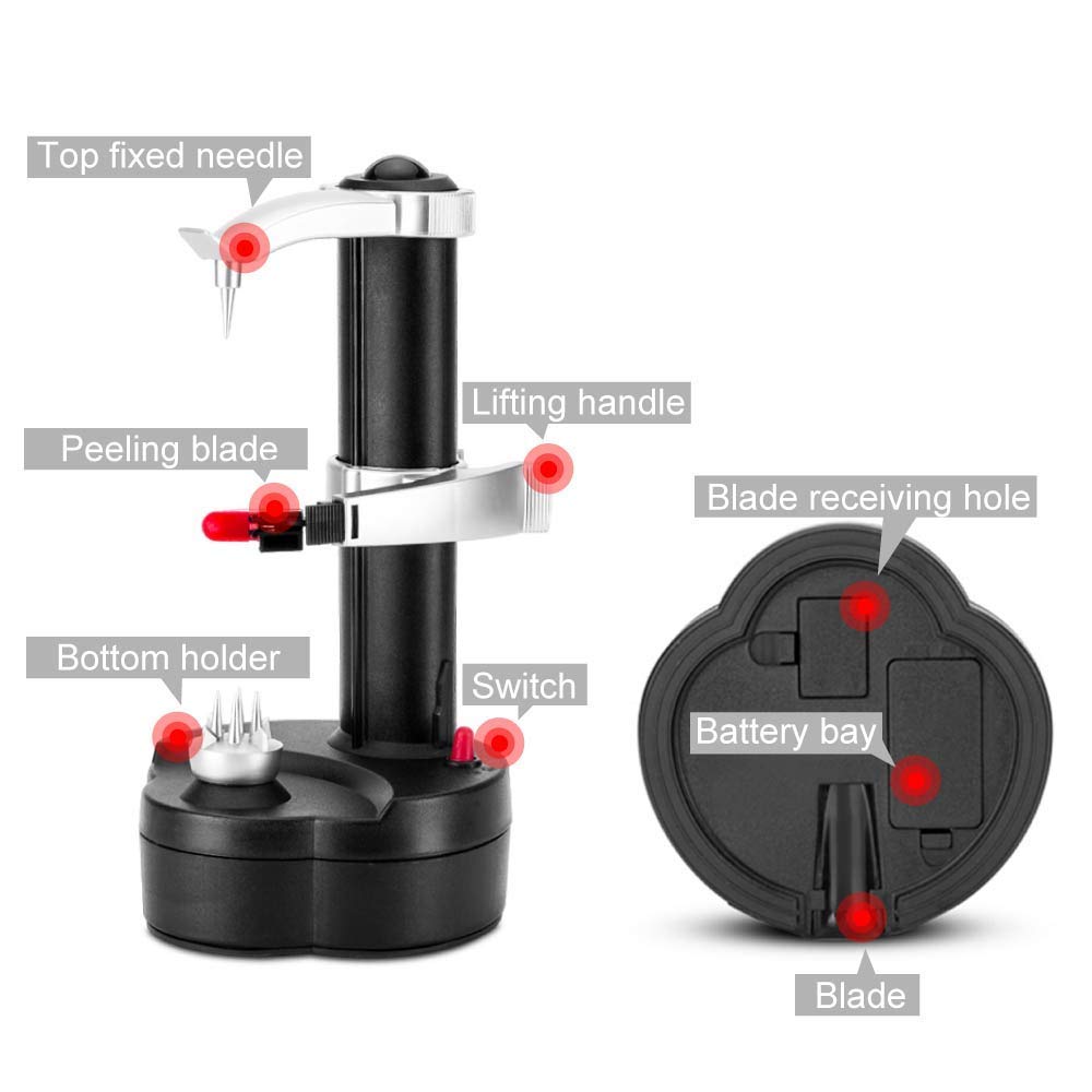 Automatic Electric Potato Peeler - Rotating Apple & Vegetable Peeling Machine for Kitchen - Efficient Fruit & Potato Cutter Tool - Perfect for Meal Prep, Home Cooking & Commercial Use
