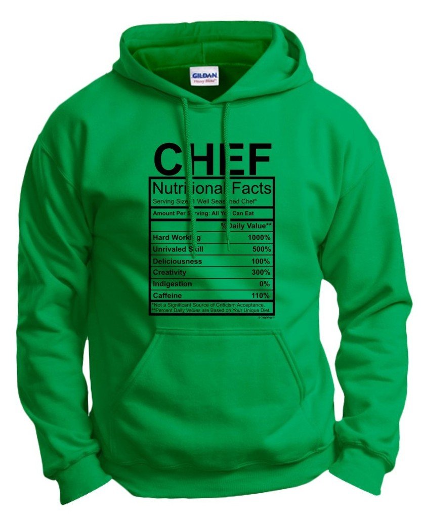 ThisWear Funny Chef Gift Hoodie - Nutrition Facts Gag Sweatshirt for Cooking Enthusiasts | Perfect for Kitchen Pranks, Chef Appreciation & Humorous Gifts