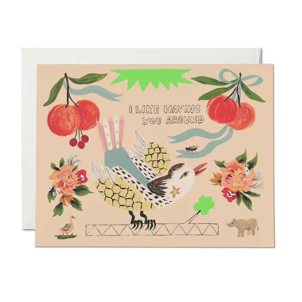 Bird and Fly Friendship Greeting Card - Cute Animal Themed Blank Note Cards for Birthday, Thank You, or Just Because - Perfect for Friends, Coworkers, and Family
