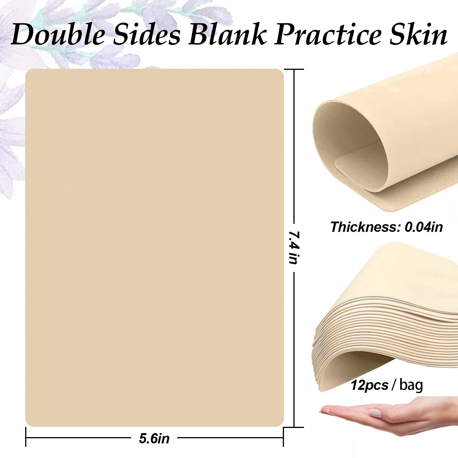 Usiriy 12Pcs Tattoo Practice Skin - 7.4x5.6