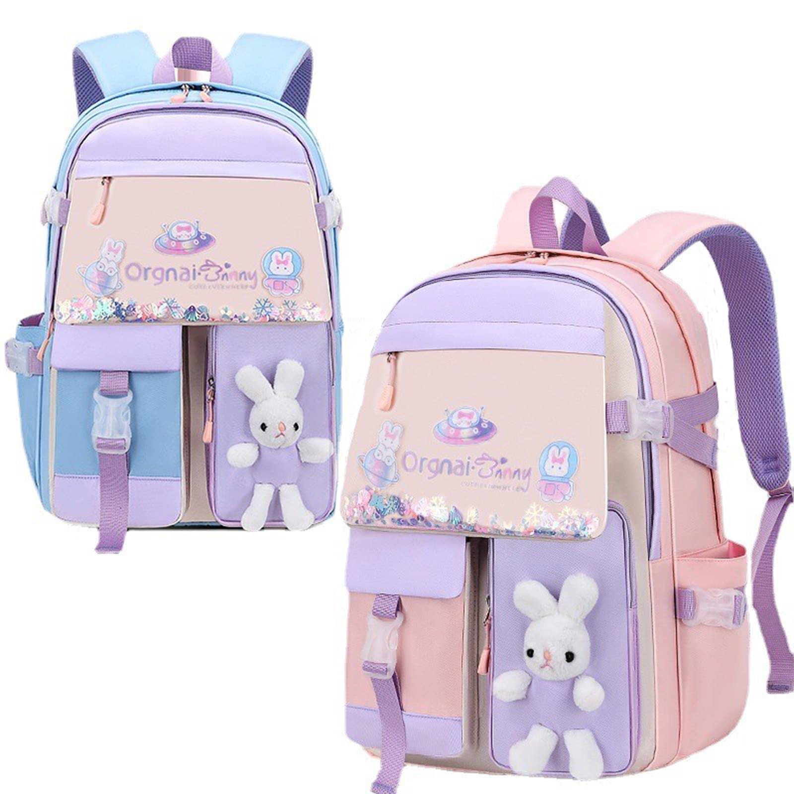 Cute Bunny Backpack for Girls - Kawaii Waterproof School Bag & Laptop Backpack in Pink - Perfect for School, Travel & Everyday Use