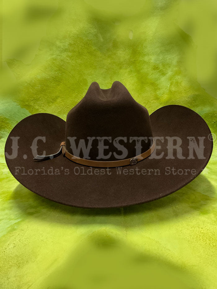 Justin JF0657TOWN CHO 6x Townes Western Felt Hat in Chocolate Brown - Perfect for Cowboy Rides, Country Music Festivals & Western Fashion Outfits