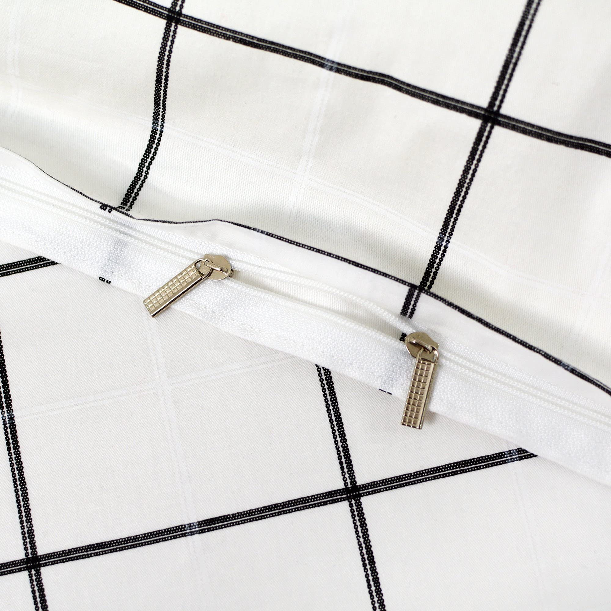 FADFAY White Plaid Comforter Set - 100% Cotton Buffalo Check Summer Quilt with Deep Pocket Sheets (6 Piece Queen Size) | Cozy Bedroom Decor for Guest Rooms & Farmhouse Style Homes