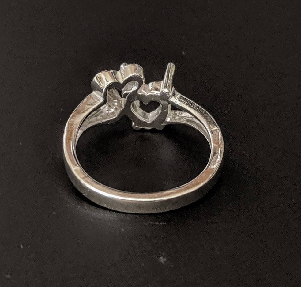 8mm Solid Sterling Silver or 14kt Gold Fancy Double Heart Pre-Notched Blank Ring Size 7 - Perfect for Engagement, Wedding Bands & Jewelry Making Supplies