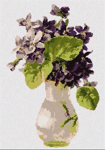 Pepita Needlepoint Canvas - Purple Flower Vase Design (7