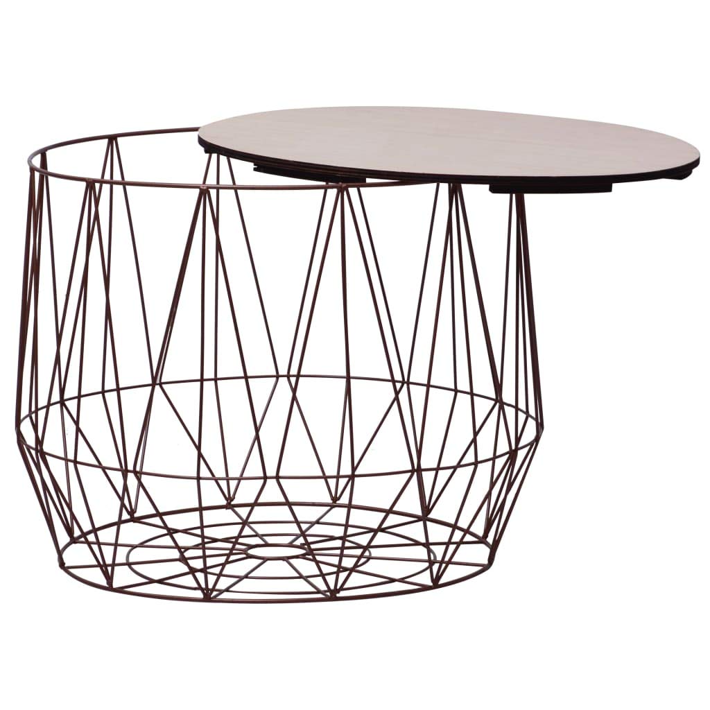 FAMIROSA Modern Coffee Table Set of 2 - Round Side Tables with Copper Metal Base for Living Room, Bedroom & Office - Stylish End Tables for Small Spaces