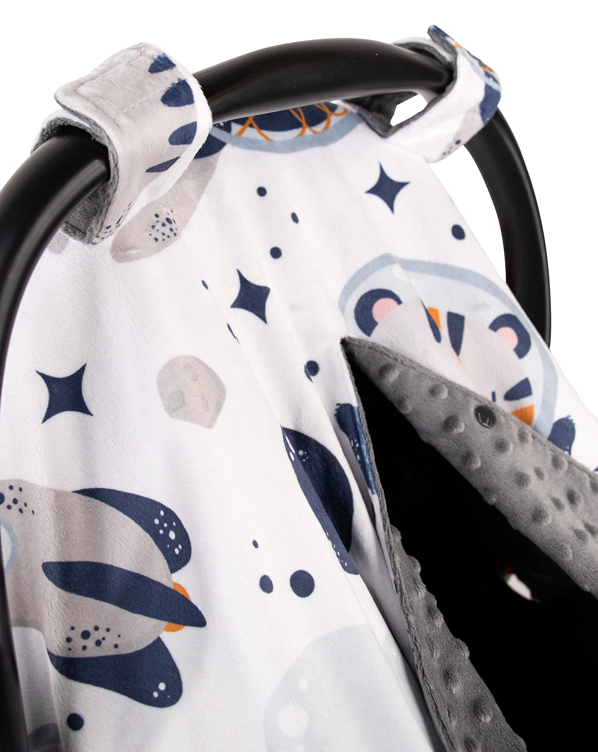 Premium Minky Baby Car Seat Cover - Soft & Breathable Astronaut Tiger Design, 40